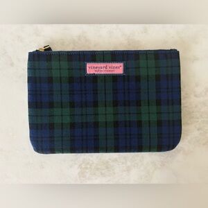 Vineyard Vines Blue and Green Plaid Pouch